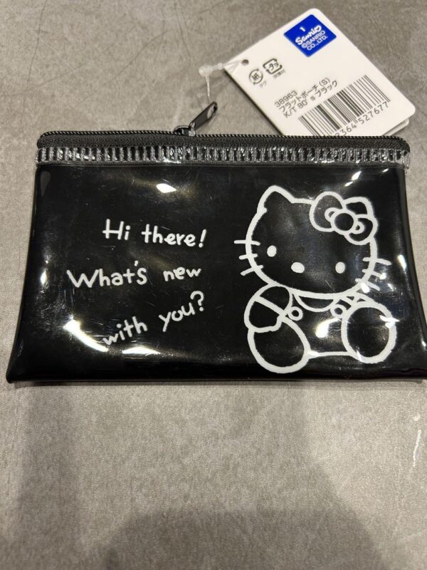 Flat Pouch Hello Kitty 50Th Anniversary Sanrio Black F/S-M503 from japan Rare  G