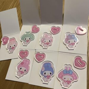 My Melody Acrylic Stand 7 Piece Set F/S-M503 from japan Rare  Good condition