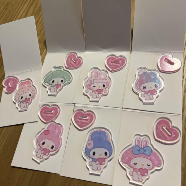 My Melody Acrylic Stand 7 Piece Set F/S-M503 from japan Rare  Good condition