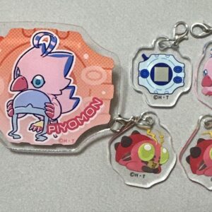 Digimon Adventure Acrylic Badge Charm Piyomon Tentmon F/S-M503 from japan Rare