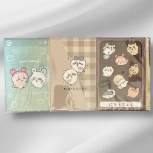 Chiikawa 100 Yen Store A5 Cover-Equipped Notebook Complete Set Of 3 Pieces