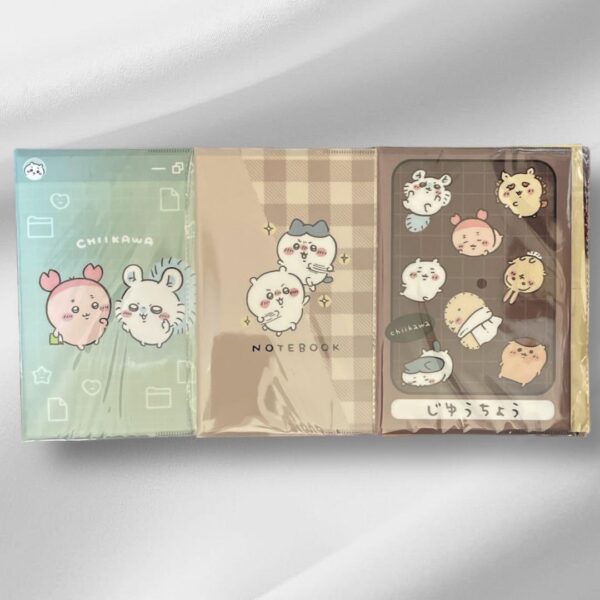 Chiikawa 100 Yen Store A5 Cover-Equipped Notebook Complete Set Of 3 Pieces