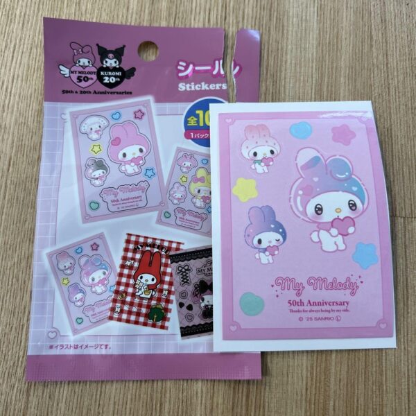 My Melody 50Th Anniversary 100 Yen Sticker F/S-M503 from japan Rare  Good condit