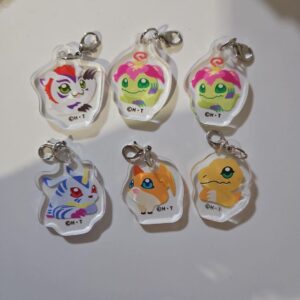 Digimon 100 Yen Acrylic Charm Set F/S-M503 from japan Rare  Good condition