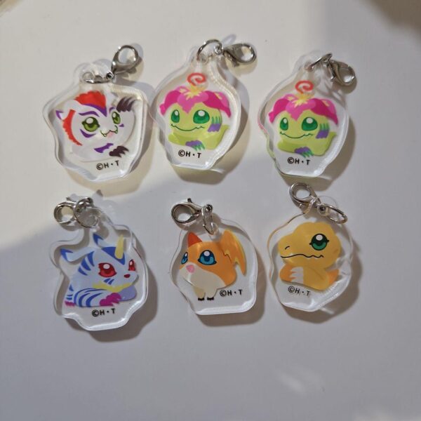 Digimon 100 Yen Acrylic Charm Set F/S-M503 from japan Rare  Good condition