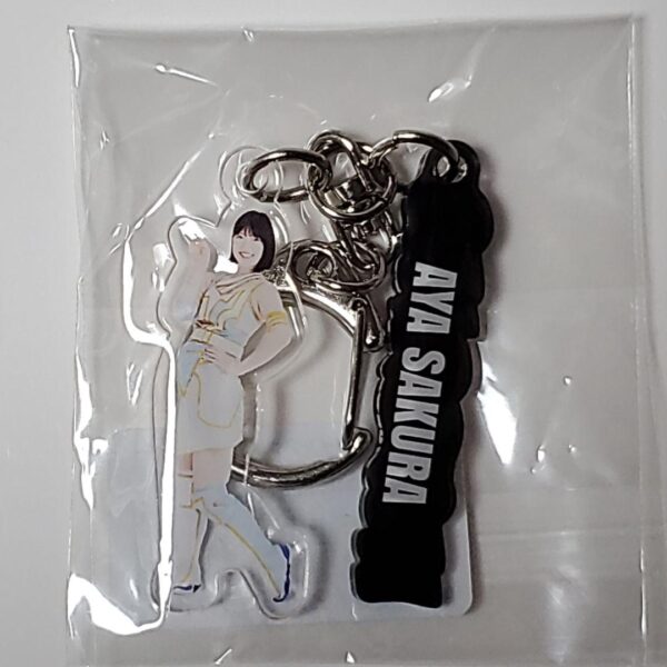 Aya Sakura Twin Acrylic Keychain Ackey Stardom Limited F/S-M501 from japan Rare
