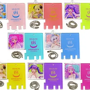 Keychains, Set Of 8 Types, Virtual Youtuber Hololive Gokurakuyu Raku Spa Collabo