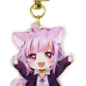 Keychain Nekomata Okapour Girl Sitting/Living Both Hands Virtual Youtuber Hololi