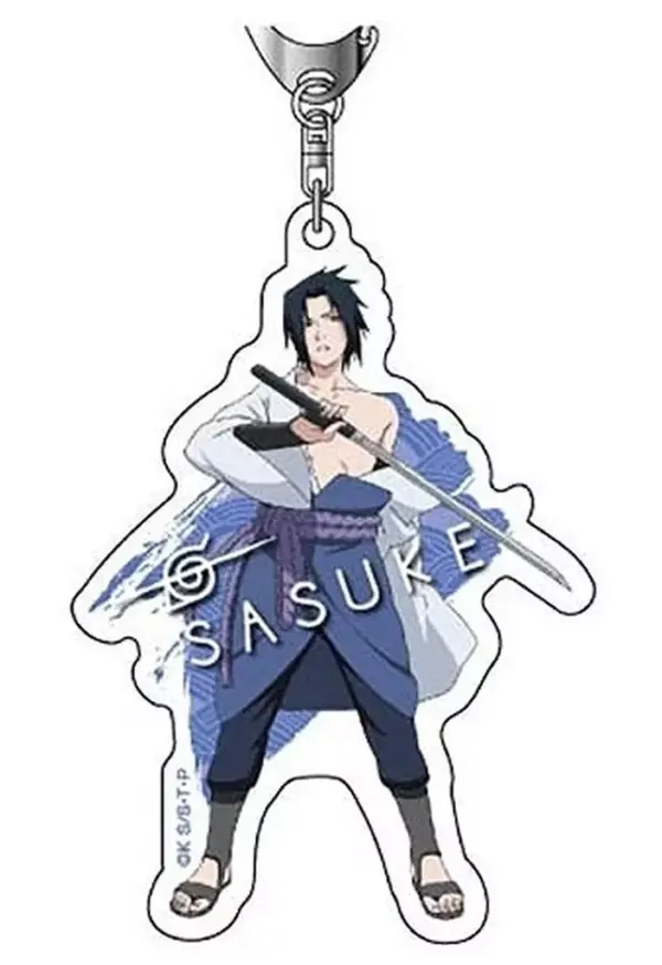 Keychain Uchiha Sasuke B Acrylic Naruto Shippuden F/S-M503 from japan Rare  Good