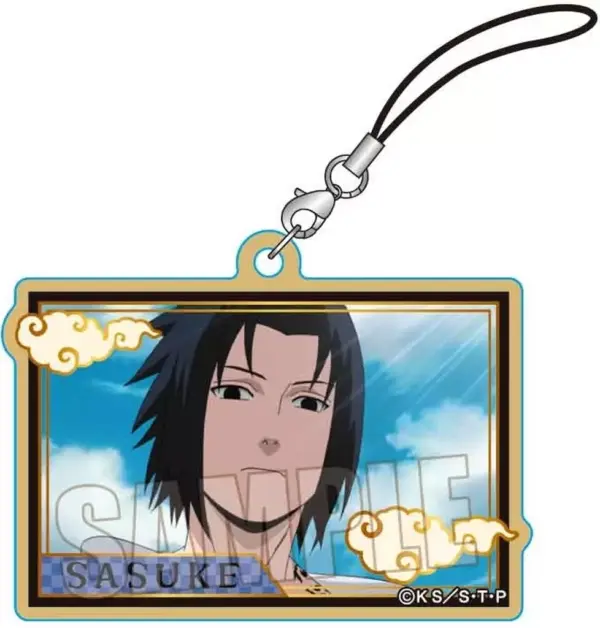 Strap Uchiha Sasuke Wooden Card Naruto Shippuden F/S-M503 from japan Rare  Good