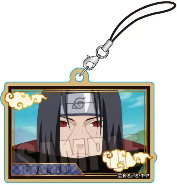 Strap Uchiha Itachi Wooden Card Naruto Shippuden F/S-M503 from japan Rare  Good