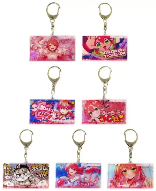 Keychains, All 7 Types Set, Virtual Youtuber Hololive Sakura Miko Song Goods, Ra