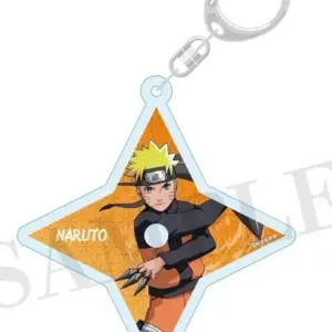 Keychain A. Uzumaki Naruto Shuriken-Style Acrylic Shippuden F/S-M503 from japan