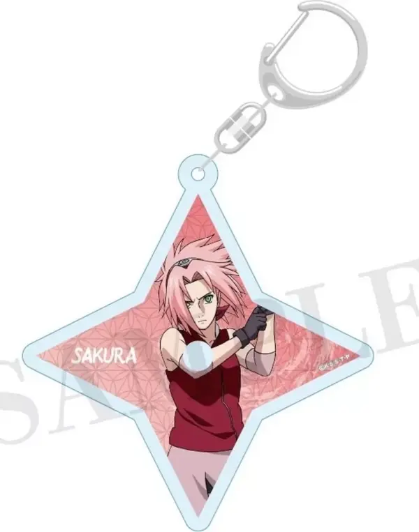 Keychain C. Haruno Sakura Shuriken-Shaped Acrylic Naruto Shippuden F/S-M503 from