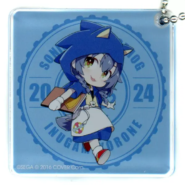 Keychain Inugami Korone Sonic Acrylic Block Virtual Youtuber Hololive The Hedgeh