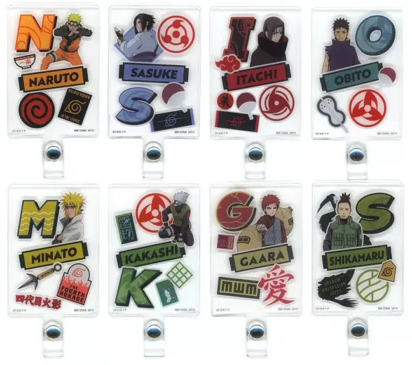 Keychains, Set Of 8 Types, Strap Holder Charm Ichibankuji Naruto Shippuden Red E