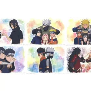 Set Of 6 Miscellaneous Goods, Canvas-Style Board, Ichibankuji Naruto Shippuden R