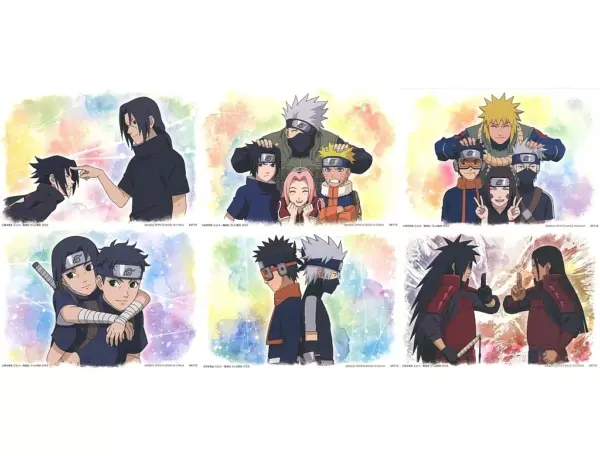 Set Of 6 Miscellaneous Goods, Canvas-Style Board, Ichibankuji Naruto Shippuden R