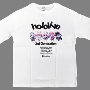 Clothing Hololive 3Rd Generation Big Silhouette T-Shirt White L Size Virtual You
