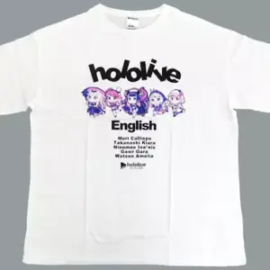 Clothing Hololive English Big Silhouette T-Shirt White S Size Virtual Youtuber A