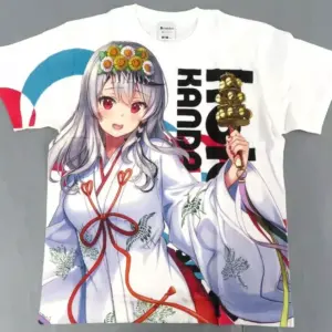 T-Shirt Sakasha Kuroe Full Graphic Shrine Maiden Costume Ver. White Xl Size Virt