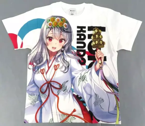 T-Shirt Sakasha Kuroe Full Graphic Shrine Maiden Costume Ver. White Xl Size Virt