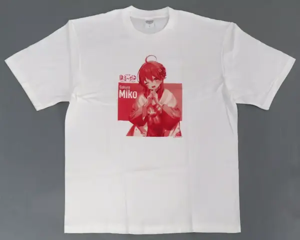 T-Shirt Sakura Miko White L Size Virtual Youtuber Hololive Horokaru Kyoto Editio