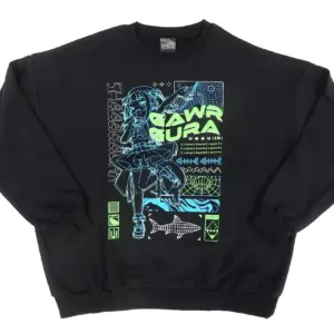 Outerwear Gauru Grara Shark Console Sweatshirt Black One Size Virtual Youtuber H