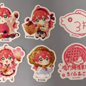 Sticker Sakura Miko Set Of 6 Pieces Virtual Youtuber Hololive Naruto Taiyaki Hon