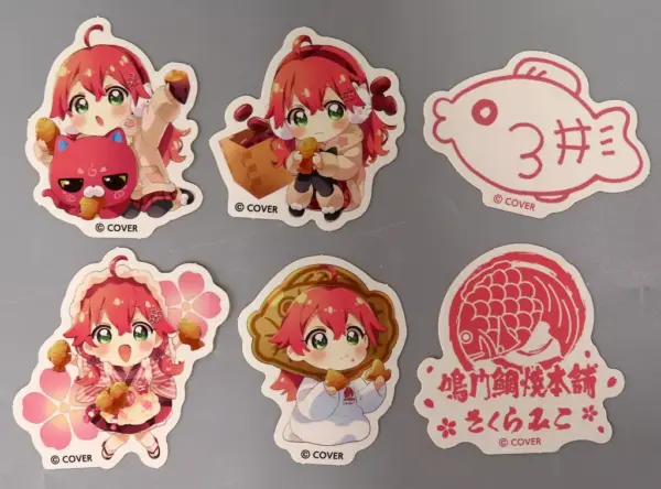 Sticker Sakura Miko Set Of 6 Pieces Virtual Youtuber Hololive Naruto Taiyaki Hon