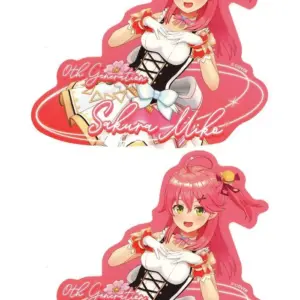 Sticker Sakura Miko Stickers, 1 Type, 2 Pieces, Origin Costume, Virtual Youtuber