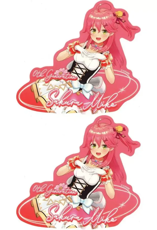 Sticker Sakura Miko Stickers, 1 Type, 2 Pieces, Origin Costume, Virtual Youtuber
