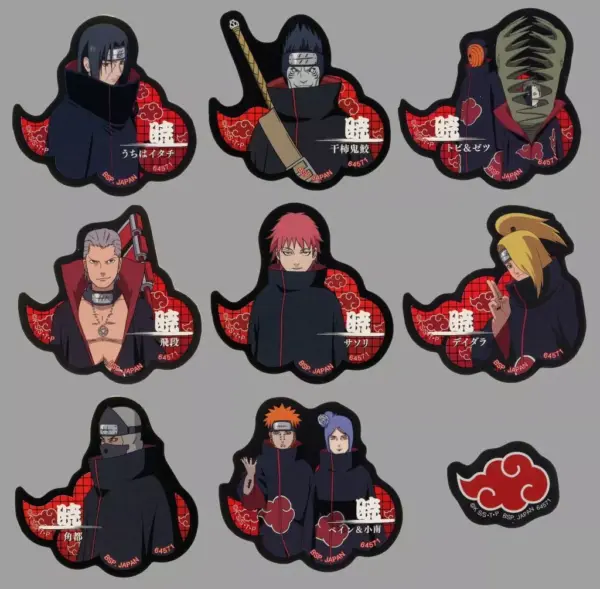 Sticker Akatsuki Set Of 9 Ichibankuji Naruto Shippuden The Connecting Thoughts I