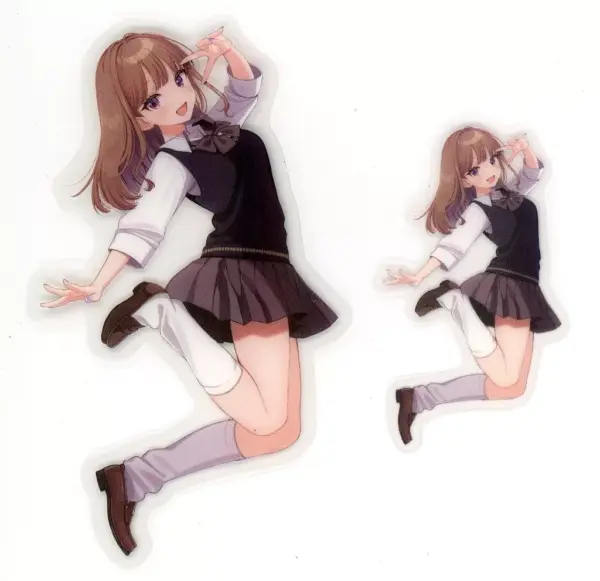 Sticker Shigure Girls Long Brown Hair Aurora Film Set D Virtual Youtuber Shigure