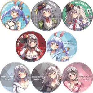 Badge Pins, All 8 Types Set, Virtual Youtuber Hololive Red Tokyo Tower Trading C