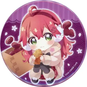Badge Bins Sakura Miko Mini Character/Azuki Beans In The Back Virtual Youtuber H