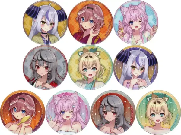 Badge Bins All 10 Types Set Virtual Youtuber Hololive Gokurakuyu Raku Spa Collab