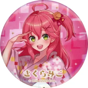 Badge Bins Sakura Miko Yukata Ver. Virtual Youtuber Hololive Gokurakuyu Raku Spa