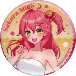 Badge Bins Sakura Miko Flo-Up Ver. Virtual Youtuber Hololive Gokurakuyu Raku Spa