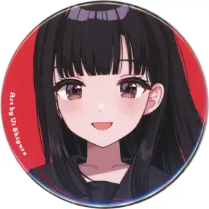 Badge Bins Shigure Girls Red Background Virtual Youtuber Shigureui Solo Exhibiti