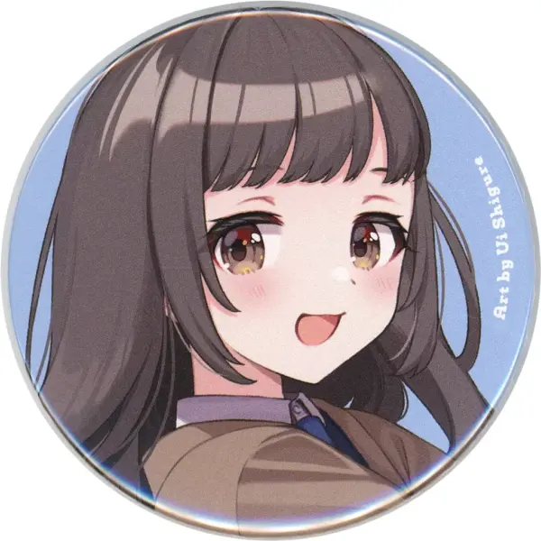 Badge Bins Shigure Girls Light Blue Background Virtual Youtuber Shigureui Solo E