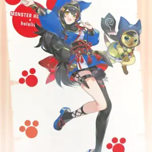 Tapestry Ogami Mio Kamura Equipped Otomo Airu Virtual Youtuber Hololive Monster