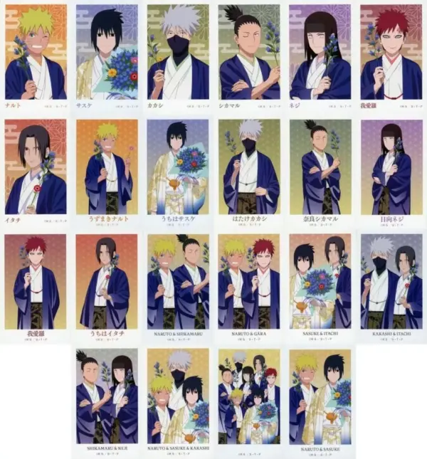 Character Cards Set Of 22 Types Naruto Shippuden Uchiha Sasuke Birthday Fair In