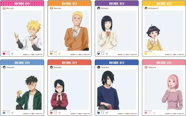 Character Cards Set Of 8 Acrylic Boruto Naruto Next Generations 02. Picnic Ver.
