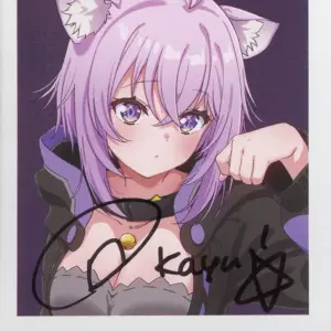 Character Card Nekomata Okayukau Autographed With Original Cheki-Style Bromide D