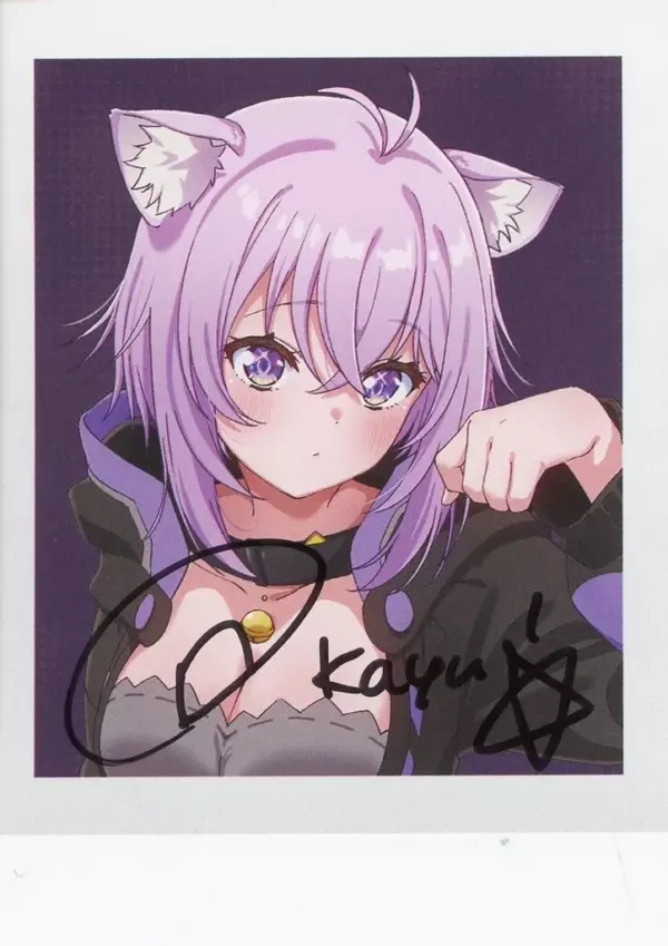 Character Card Nekomata Okayukau Autographed With Original Cheki-Style Bromide D