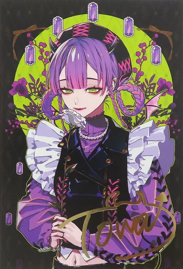Postcard Towa Foil-Pressed, Original Drawn By Aki Akane With A Signature, Virtua