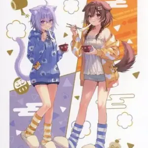 Anime Manga-Style Gift Certificate Set Of 3 Nekomata Okayomi/Inugami Korone Card