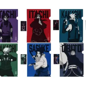 Clear File, Set Of 6 Types, A4 Sticker Ichibankuji Naruto Shippuden Red Eyes Tha