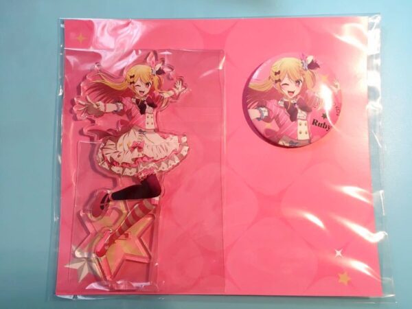Ruby Favorite Girl Exhibition Acrylic Stand Can Badge Set F/S-M503 from japan Ra